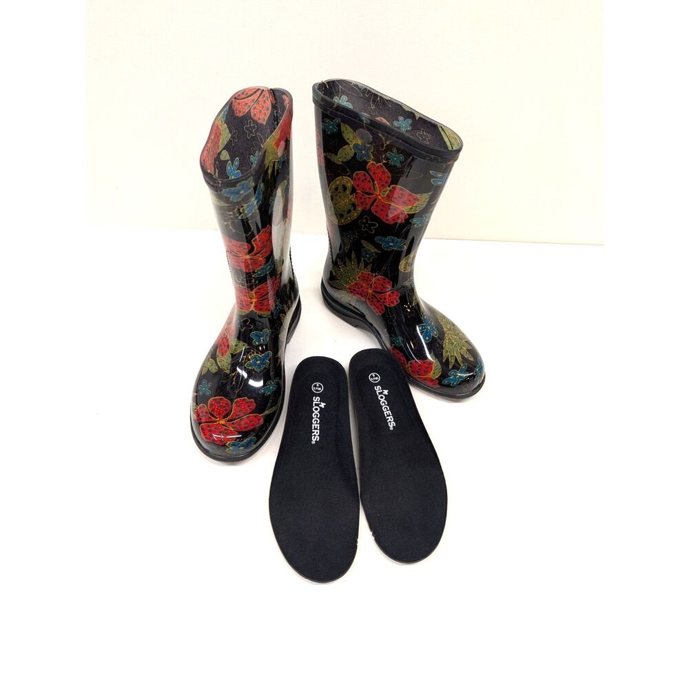 Sloggers Black Garden Rain Boots, size 6
